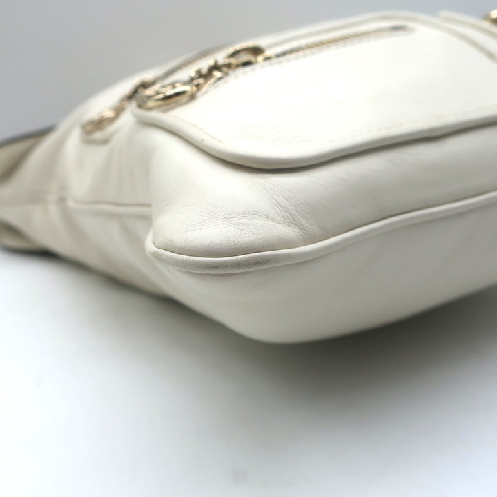 Gucci Britt Interlocking GG Messenger Bag Cream Leather
