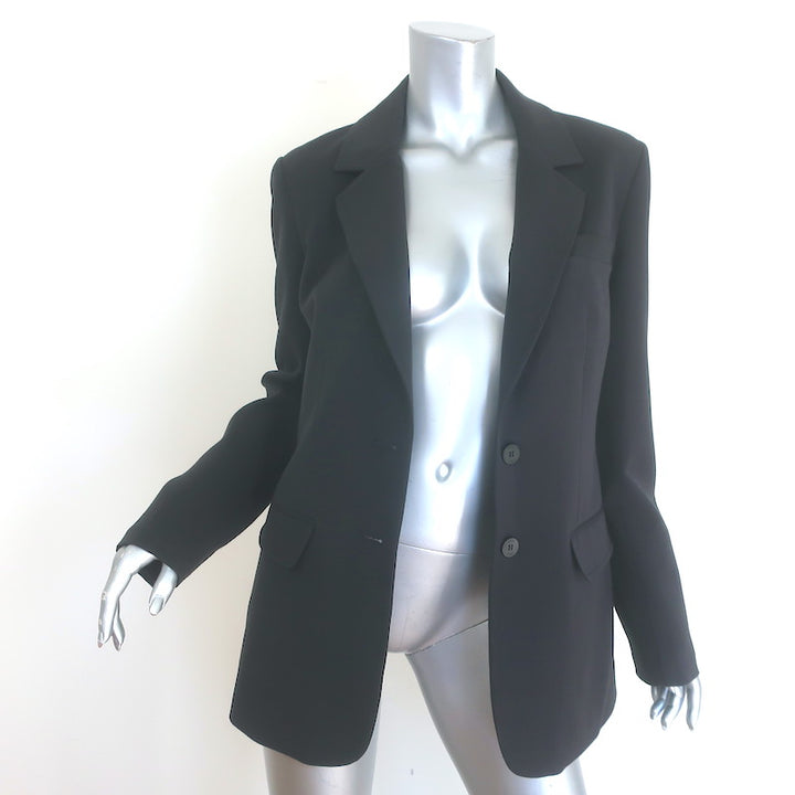 STAUD City Blazer Black Stretch Suiting Size Small Two-Button Jacket
