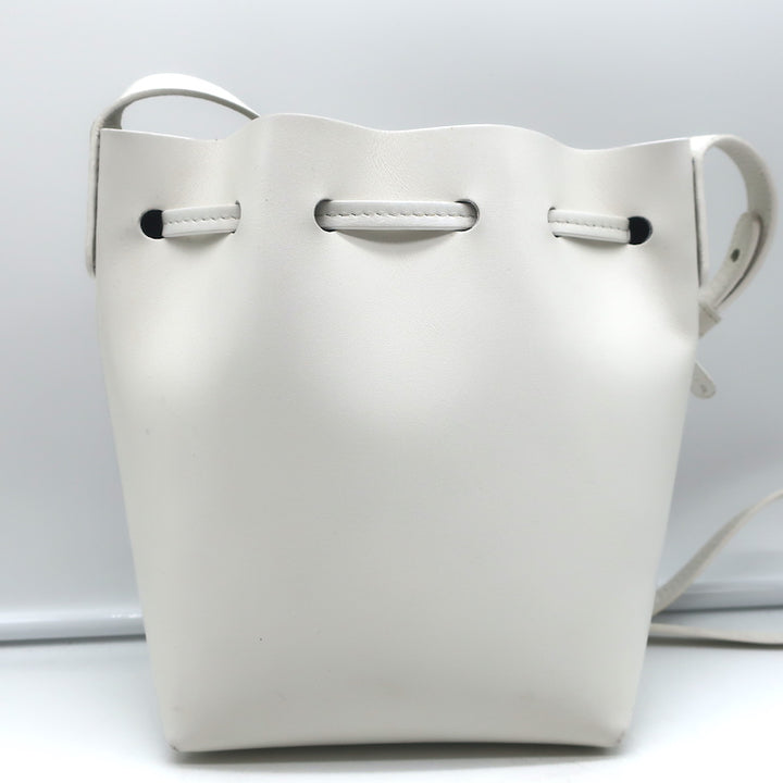 Mansur Gavriel Mini Mini Bucket Bag White Leather Crossbody