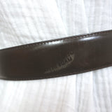 Gucci G Buckle Reversible Belt Dark Brown & Beige Patent Leather Size 80 US 32