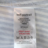 Self-Portrait Lace Cape Striped Shirting Mini Dress Blue/Black Size US 4