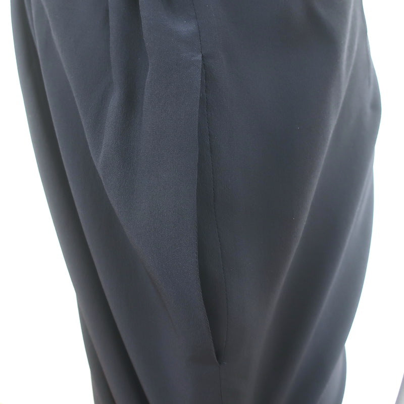 Hermes Pull-On Cropped Silk Pants Charcoal Size 38