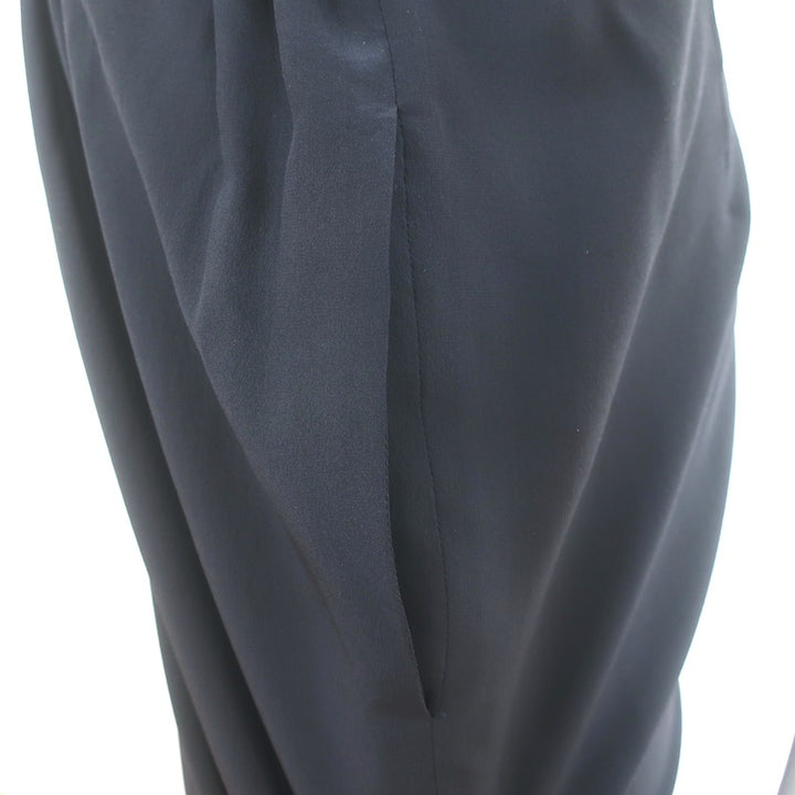 Hermes Pull-On Cropped Silk Pants Charcoal Size 38