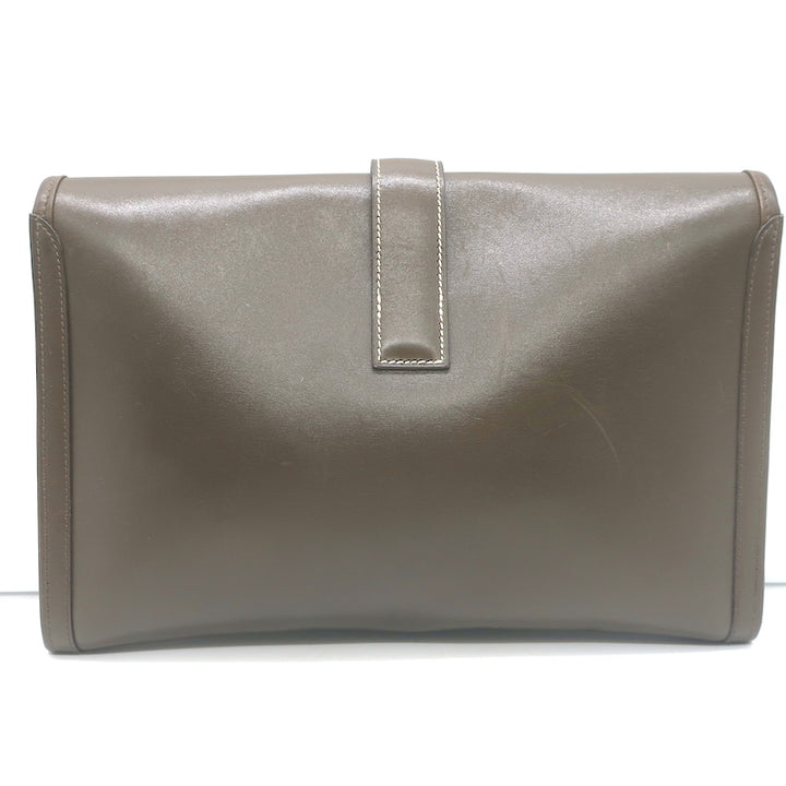 Hermes Jige PM Clutch Bag Brown Leather