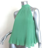 Veronica Beard Alexa Pleated Tie-Back Sleeveless Blouse Green Size 4