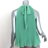 Veronica Beard Alexa Pleated Tie-Back Sleeveless Blouse Green Size 4