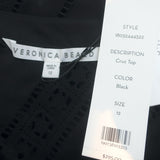 Veronica Beard Ruffled One Shoulder Top Cruz Black Cotton Eyelet Size 12 NEW