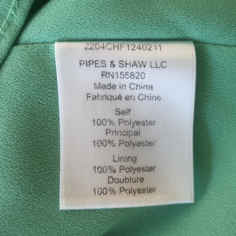 Veronica Beard Alexa Pleated Tie-Back Sleeveless Blouse Green Size 4