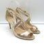 Jimmy Choo Crisscross Sandals Emily Gold Cracked Leather Size 35.5