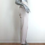 Brunello Cucinelli Monili Tab Belt Ankle Pants Ecru Stretch Cotton Size US 6
