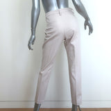 Brunello Cucinelli Monili Tab Belt Ankle Pants Ecru Stretch Cotton Size US 6