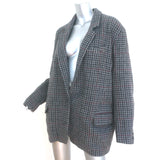 Isabel Marant Etoile Kaito Houndstooth Blazer Gray Virgin Wool Size 42