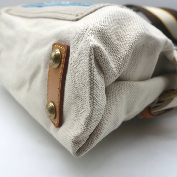 Louis Vuitton Globe MM Shopper Tote Ecru Canvas Shoulder Bag