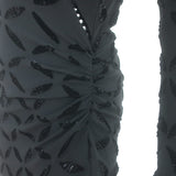 Tove Anna Mary Velvet-Flocked Maxi Dress Black Stretch Jersey Size 36