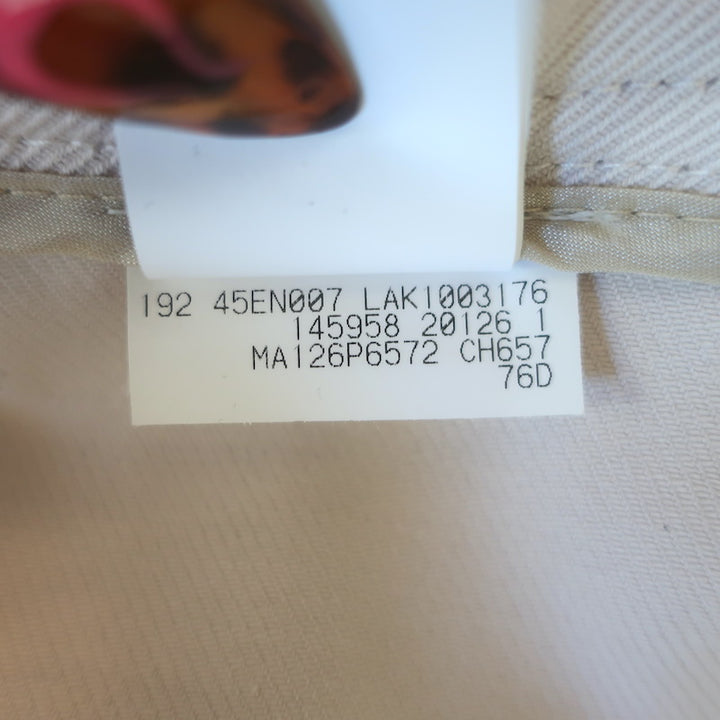 Brunello Cucinelli Monili Tab Belt Ankle Pants Ecru Stretch Cotton Size US 6