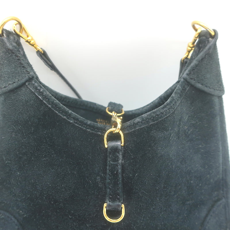 Hermès Trim 15 Micro Crossbody Bag Black Suede