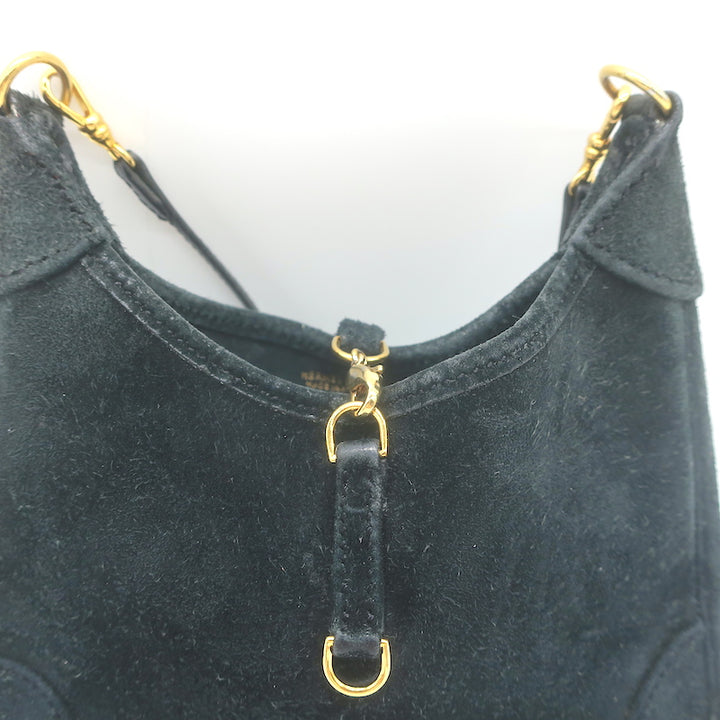 Hermès Trim 15 Micro Crossbody Bag Black Suede