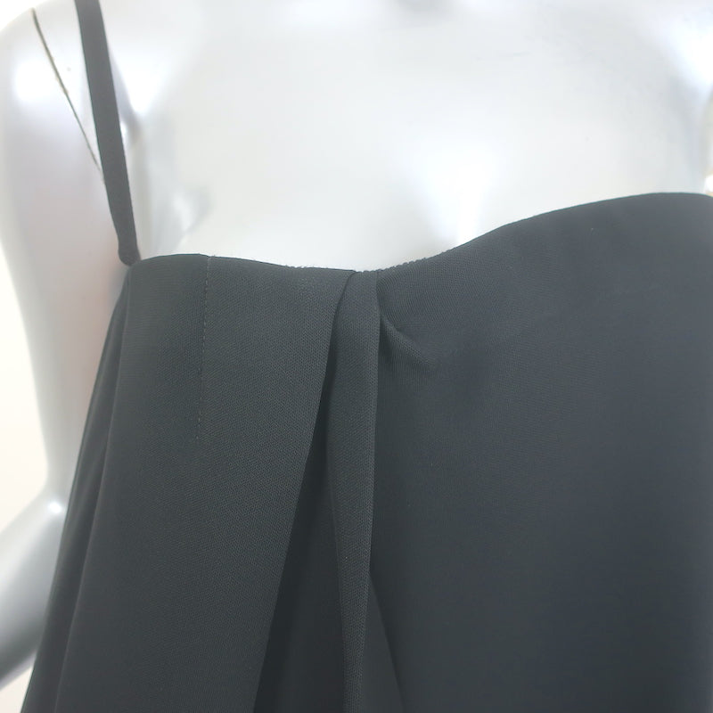 Prada Asymmetric Draped Dress Black Crepe Size 44