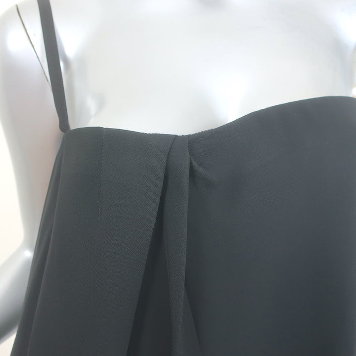 Prada Asymmetric Draped Dress Black Crepe Size 44