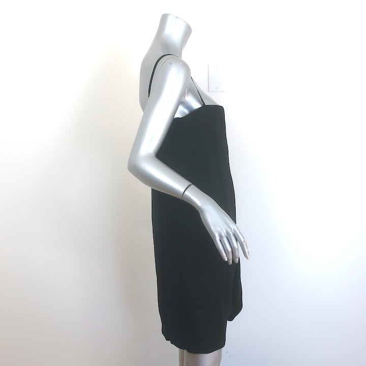 Prada Asymmetric Draped Dress Black Crepe Size 44
