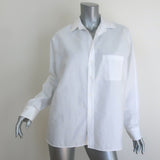 Frank & Eileen Oona Continuous Sleeve Button-Up Shirt White Cotton Size Medium