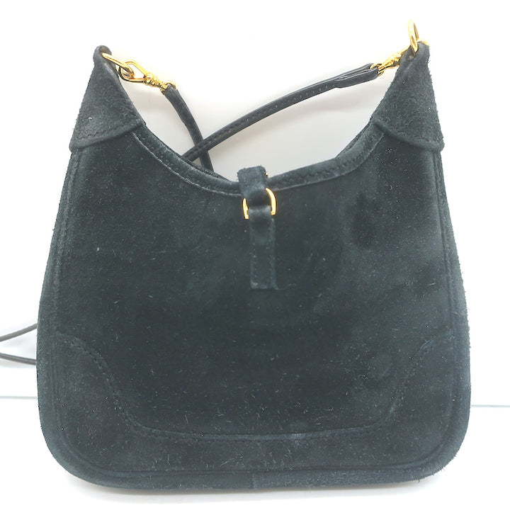 Hermès Trim 15 Micro Crossbody Bag Black Suede