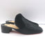 Christian Louboutin Boudiva Rabbit Fur-Trim Mules Black Pony Hair Size 39