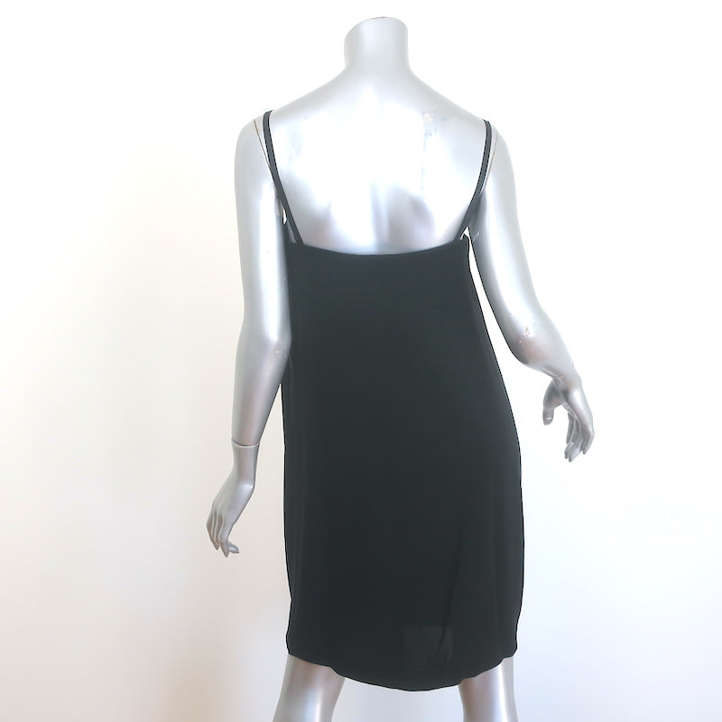 Prada Asymmetric Draped Dress Black Crepe Size 44