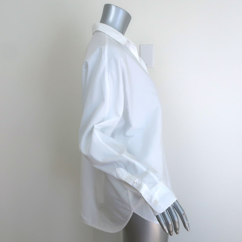Frank &amp; Eileen Oona Continuous Sleeve Button-Up Shirt White Cotton Size Medium