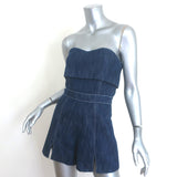 Alexis Martyna Strapless Denim Romper Indigo Stretch Cotton Size Extra Small