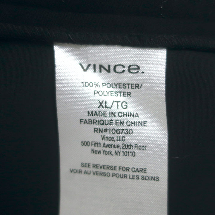 Vince V-Neck Blouse Black Size Extra Large Cap Sleeve Top NEW