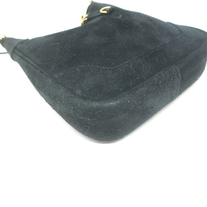 Hermès Trim 15 Micro Crossbody Bag Black Suede