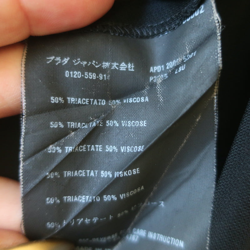 Prada Asymmetric Draped Dress Black Crepe Size 44