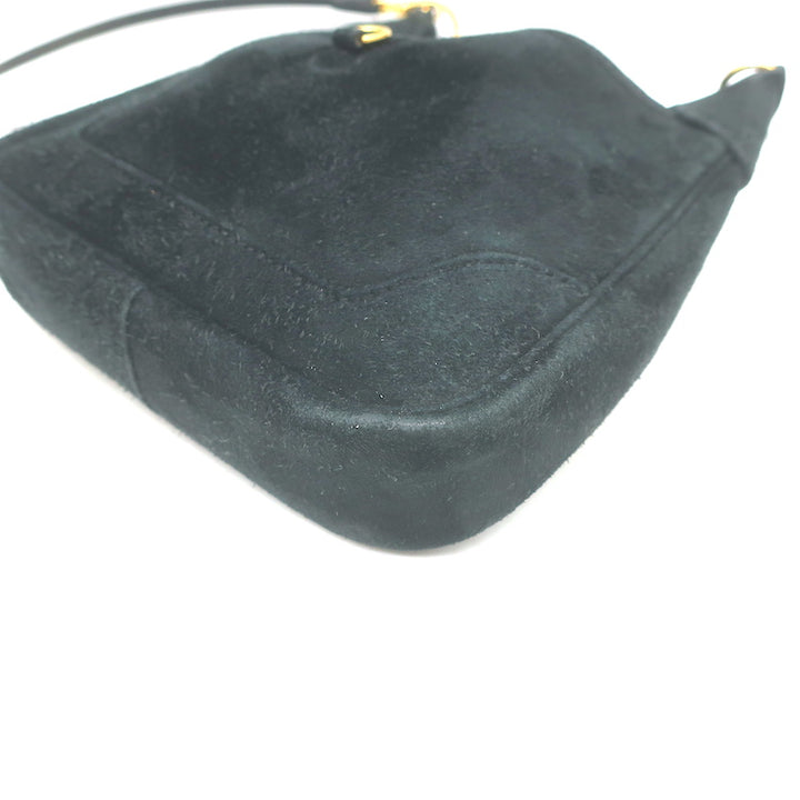 Hermès Trim 15 Micro Crossbody Bag Black Suede