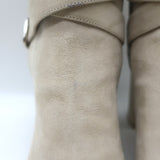 Gianvito Rossi Buckled Ankle Boots Beige Suede Size 39