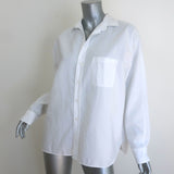 Frank & Eileen Oona Continuous Sleeve Button-Up Shirt White Cotton Size Medium