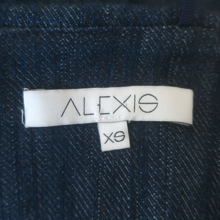 Alexis Martyna Strapless Denim Romper Indigo Stretch Cotton Size Extra Small