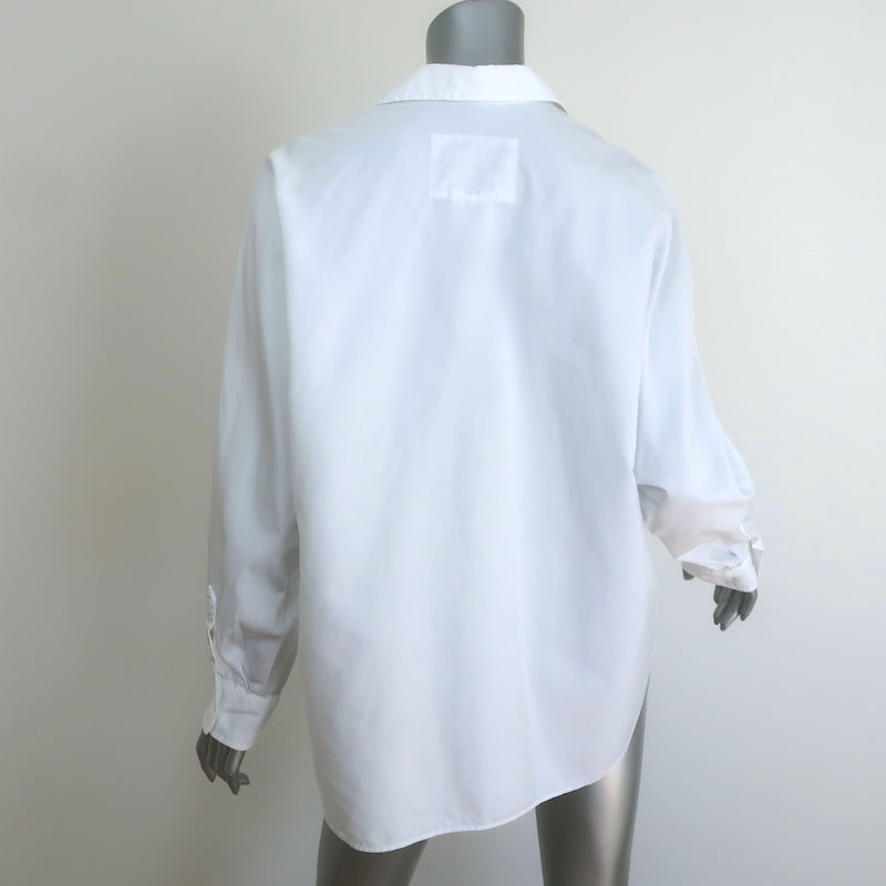 Frank &amp; Eileen Oona Continuous Sleeve Button-Up Shirt White Cotton Size Medium