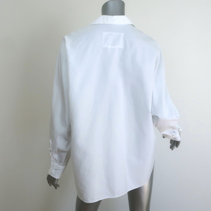 Frank &amp; Eileen Oona Continuous Sleeve Button-Up Shirt White Cotton Size Medium