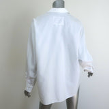 Frank & Eileen Oona Continuous Sleeve Button-Up Shirt White Cotton Size Medium