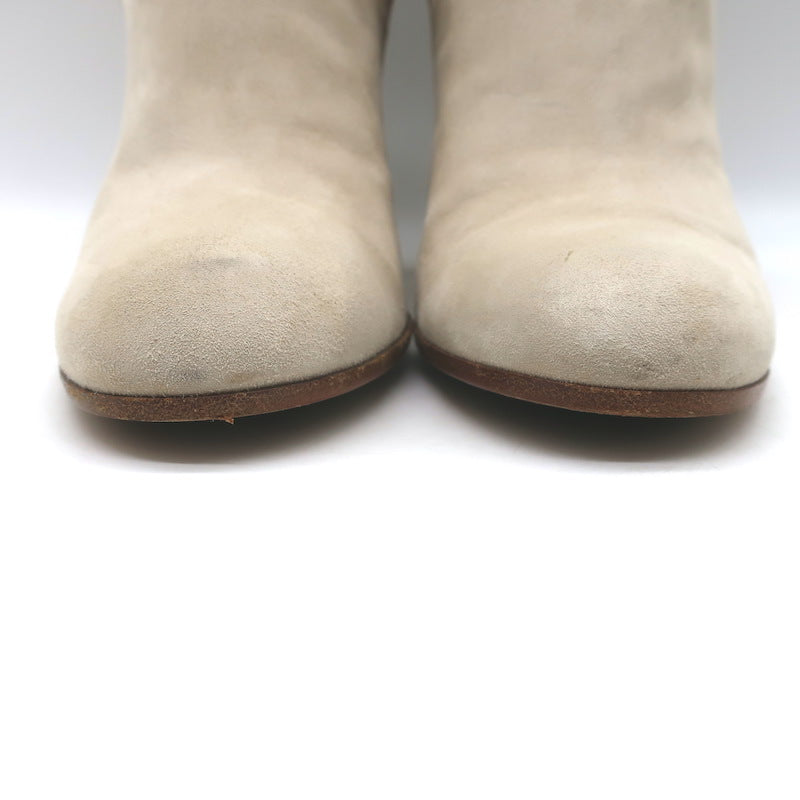 Gianvito Rossi Buckled Ankle Boots Beige Suede Size 39