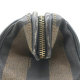 Vintage Fendi Pequin Small Boston Bag Brown Striped Canvas