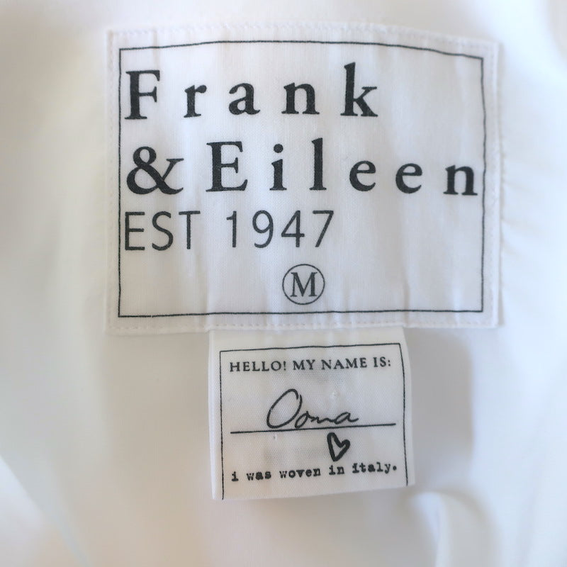 Frank &amp; Eileen Oona Continuous Sleeve Button-Up Shirt White Cotton Size Medium