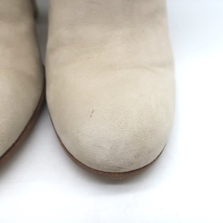 Gianvito Rossi Buckled Ankle Boots Beige Suede Size 39