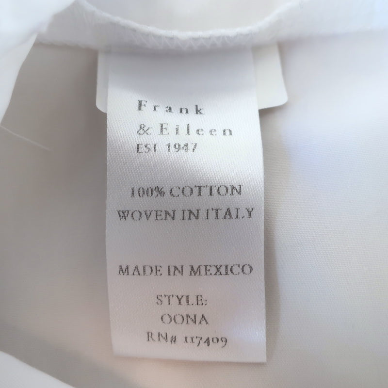 Frank &amp; Eileen Oona Continuous Sleeve Button-Up Shirt White Cotton Size Medium