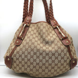 Gucci Pelham Medium Shoulder Bag GG Monogram Canvas with Braided Leather Straps