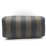 Vintage Fendi Pequin Small Boston Bag Brown Striped Canvas