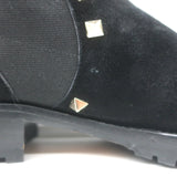 Valentino Rockstud Chelsea Boots Black Suede Size 38 Flat Ankle Boots