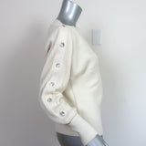 Intermix Crystal-Embellished Sweater Breanne Cream Cotton-Cashmere Size Petite