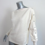 Intermix Crystal-Embellished Sweater Breanne Cream Cotton-Cashmere Size Petite